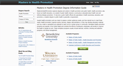 Desktop Screenshot of mastersinhealthpromotion.com